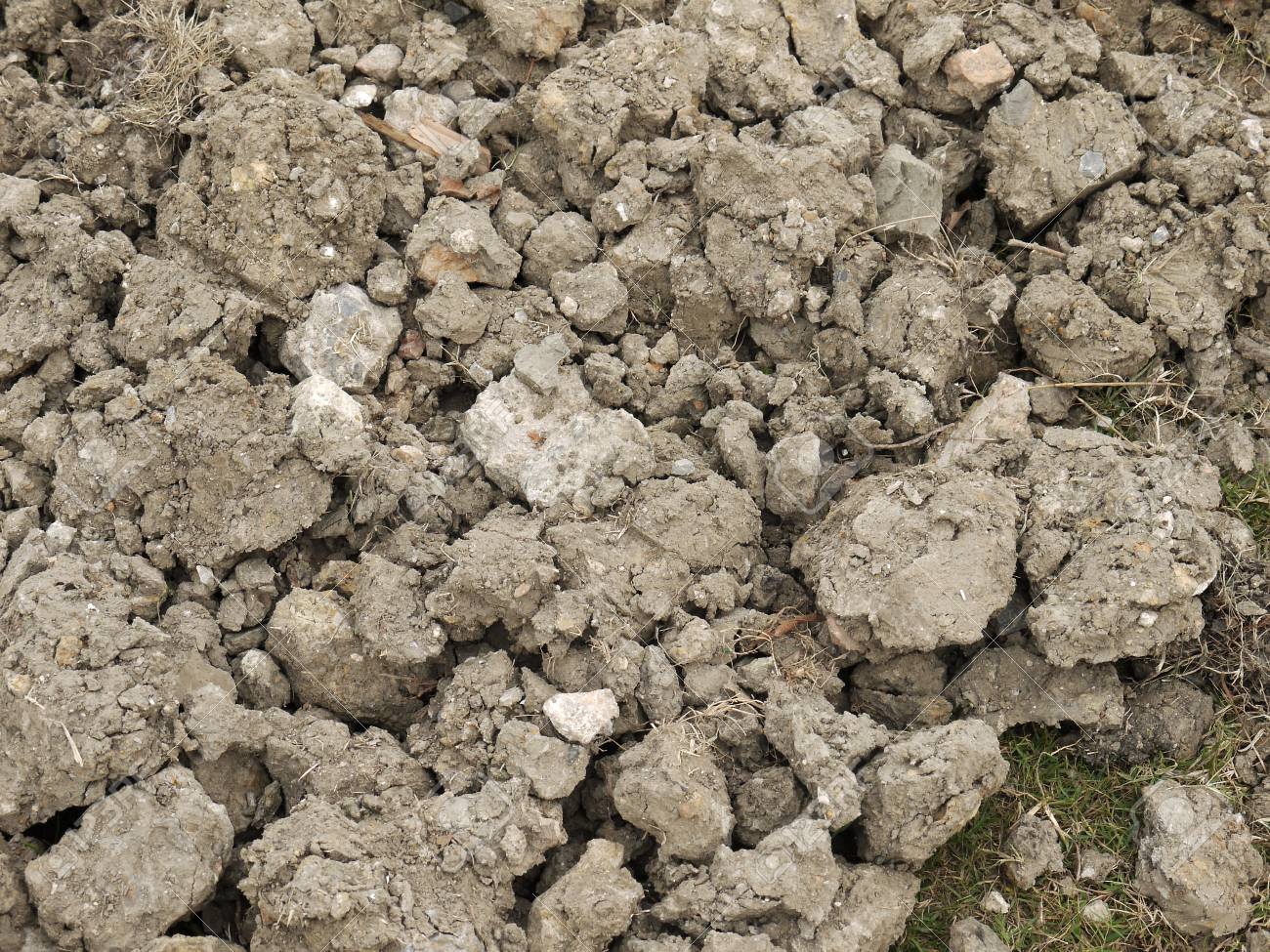 60295649 a pile of dirt and rubble at a construction site